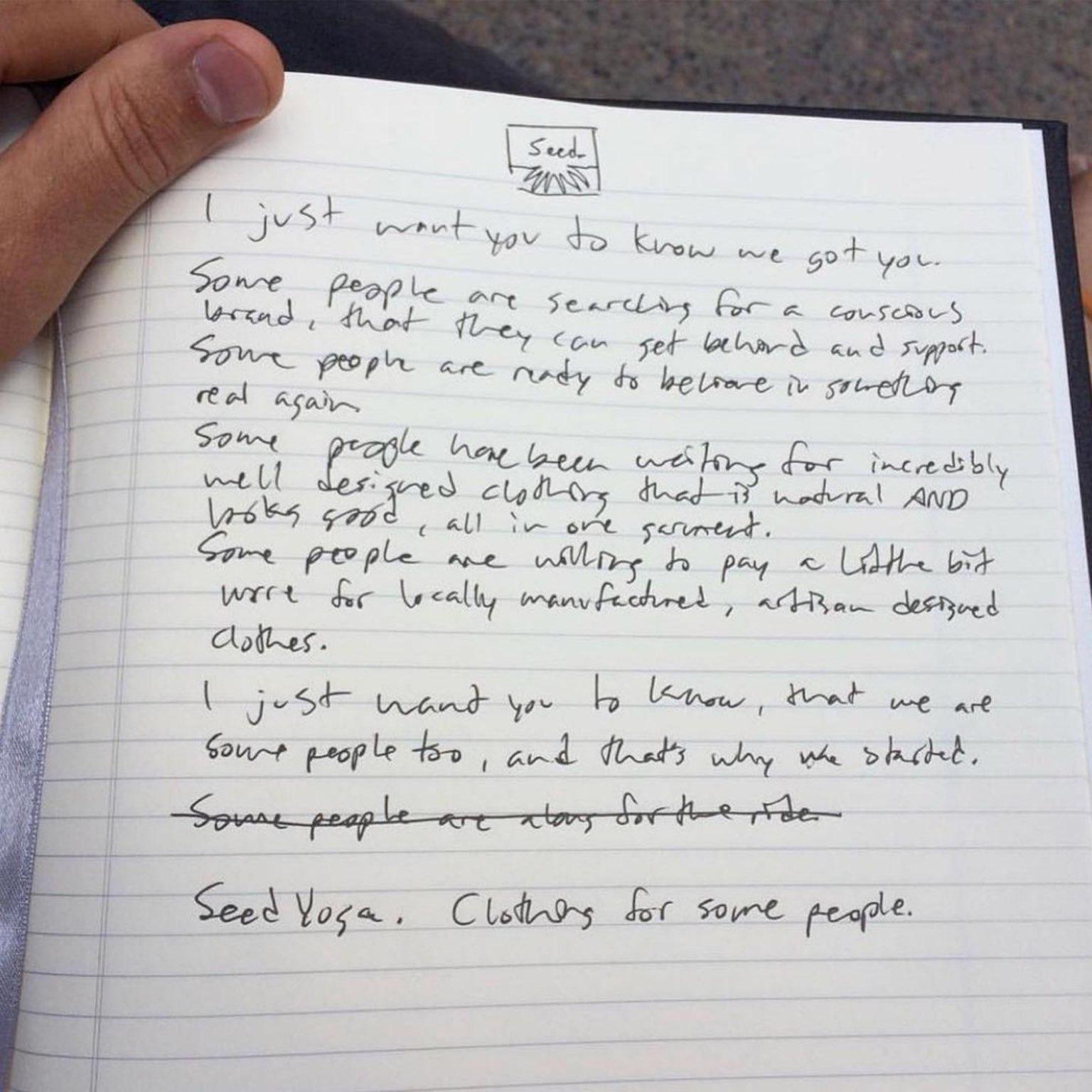 I just want you to know we got you