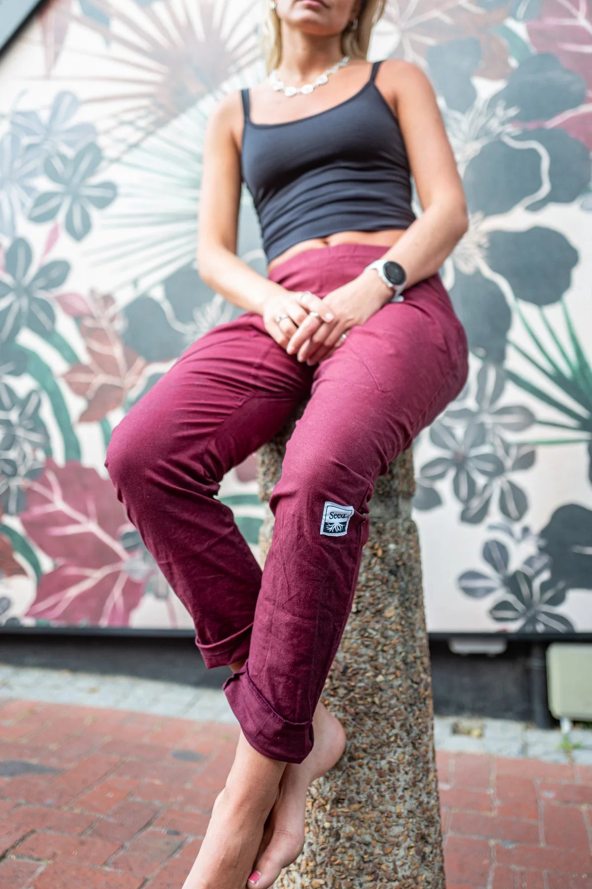 The AntidoteYoga, PantsSeed #color_burgundy